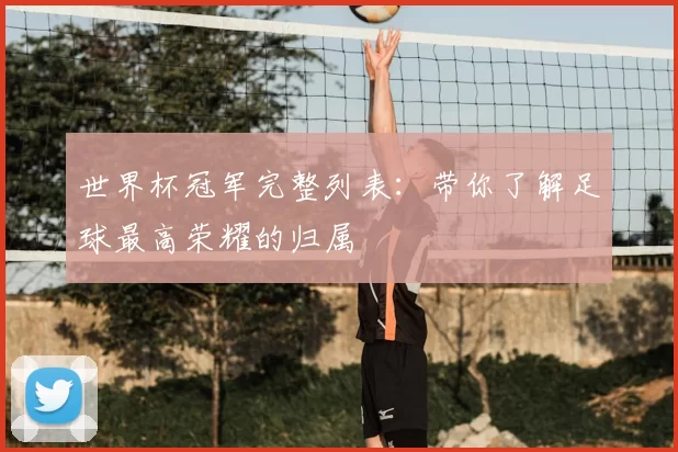 世界杯冠军完整列表：带你了解足球最高荣耀的归属